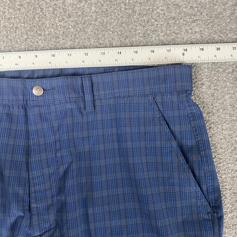 FootJoy Mens Golf Shorts Plaid Performance Stretch Size 36 Blue Athletic Active - Picture 5 of 10